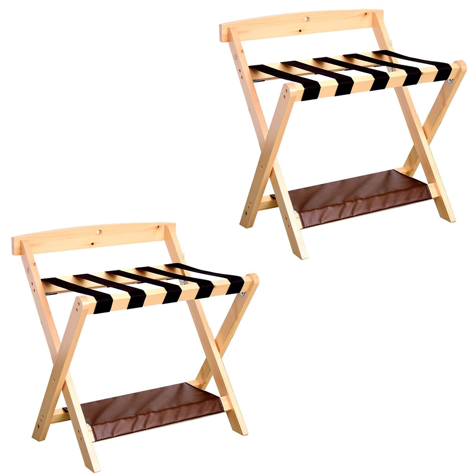 Porte-valise professionnel en bois massif au design d'hôtel de charme