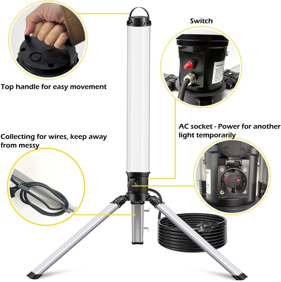 Tripod munkalámpa szerkezeti részletek