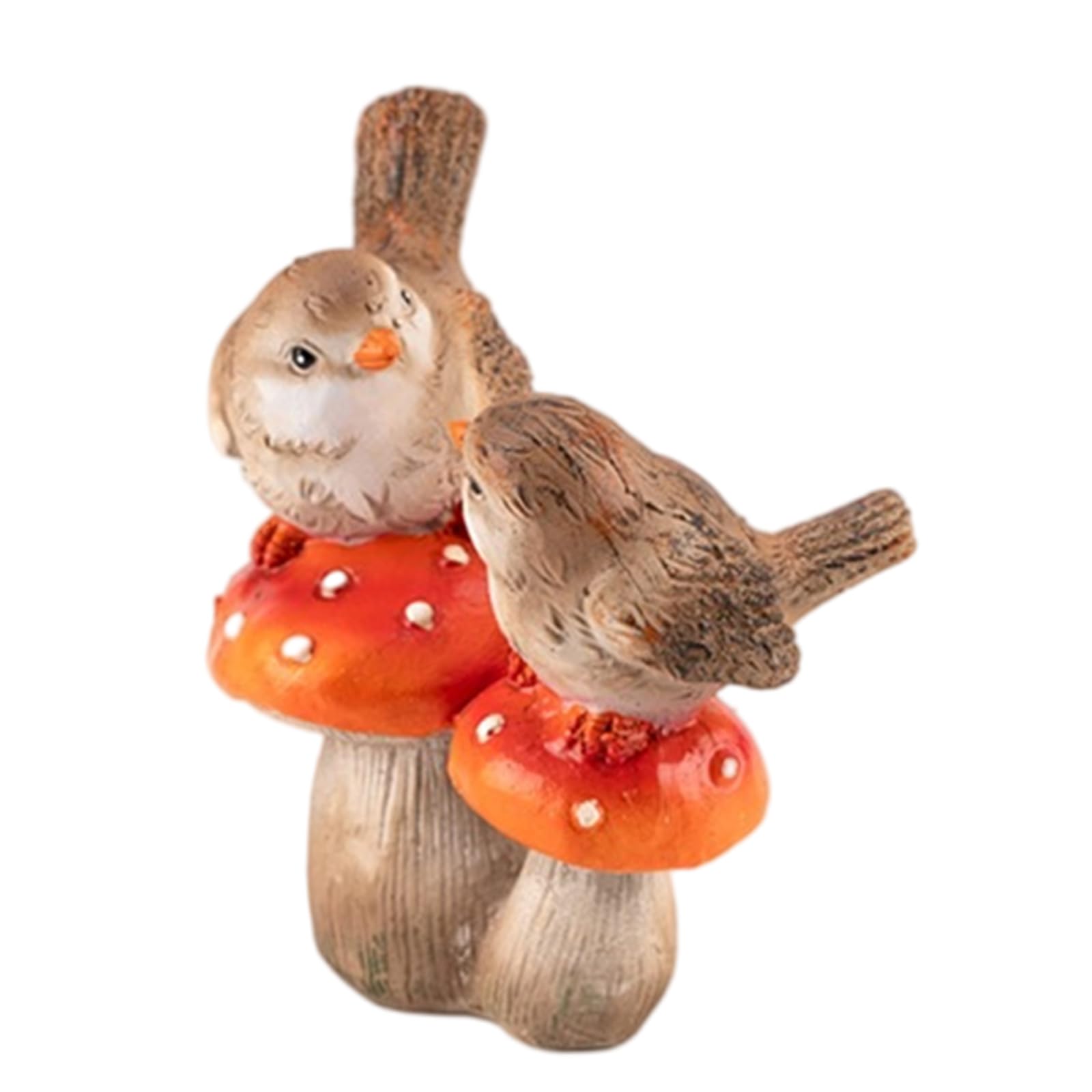 Figurine de jardin en résine sculptée d'oiseaux miniatures durables