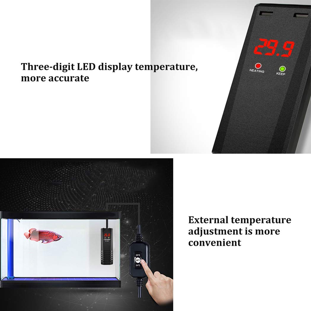 Calentador de Agua Sumergible para Tanque de Peces, Calentador de Acuario, termostato de Temperatura Ajustable con ventosas
