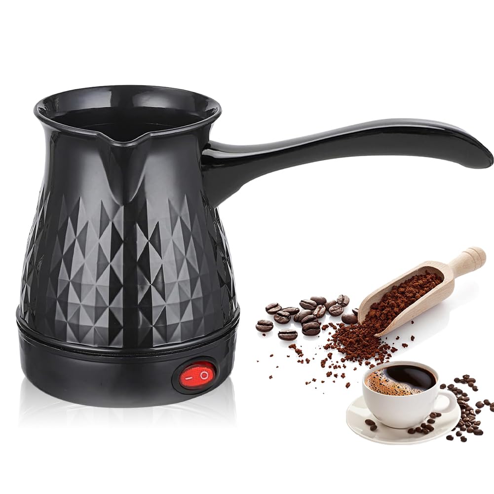 DASIAUTOEM Elektrische Kaffeekanne, Türkischer Kaffeekocher 500ML, Mokka Kaffeekannemit Griff, Espressokanne, Portable Kaffeekocher Haus Büro Reisen Hotel