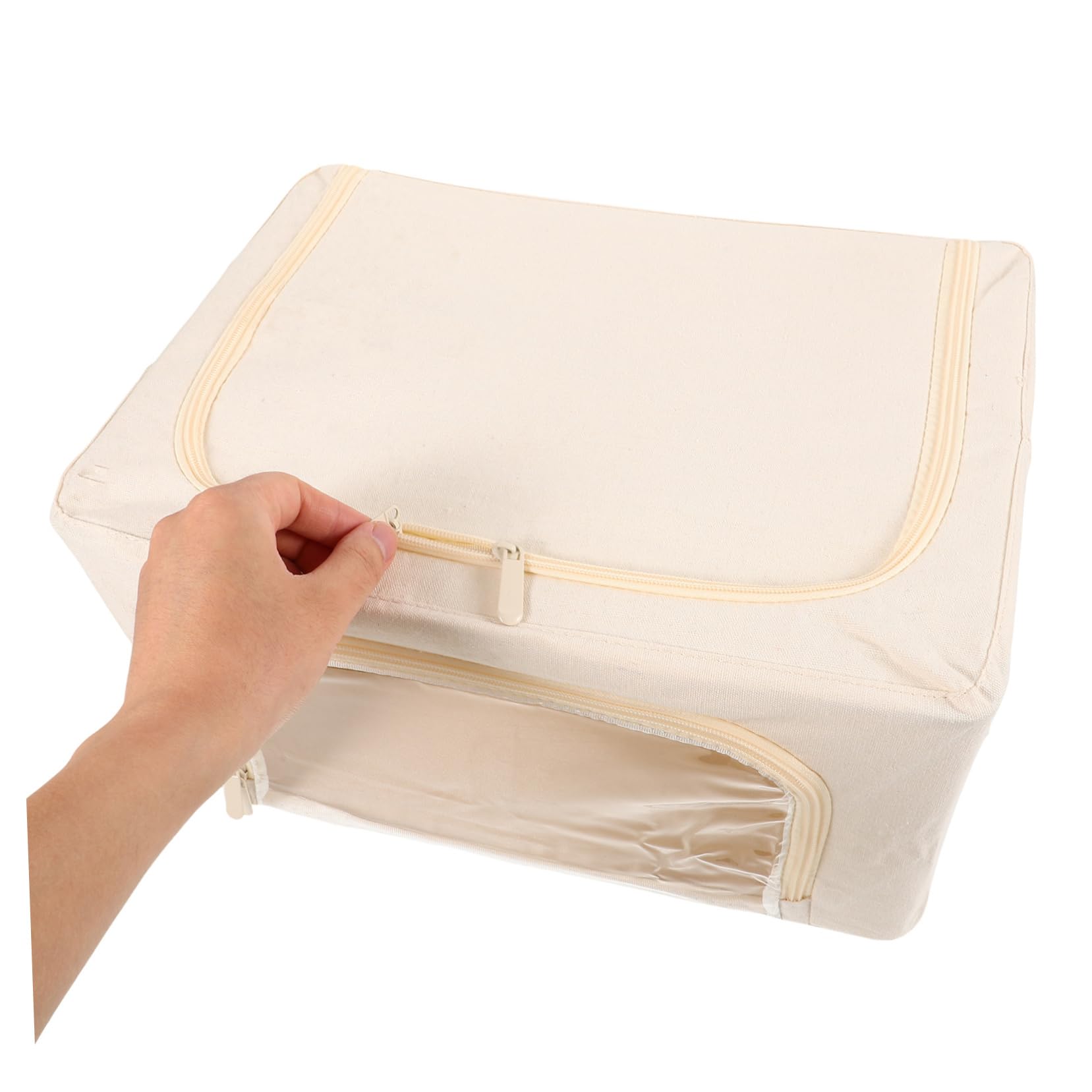 Alipis Borsa Portaoggetti Pieghevole Cerniera Borsa Per Conservare Maglioni Trapunte Coperte e Vestiti in Poliestere-cotone Telaio in Acciaio