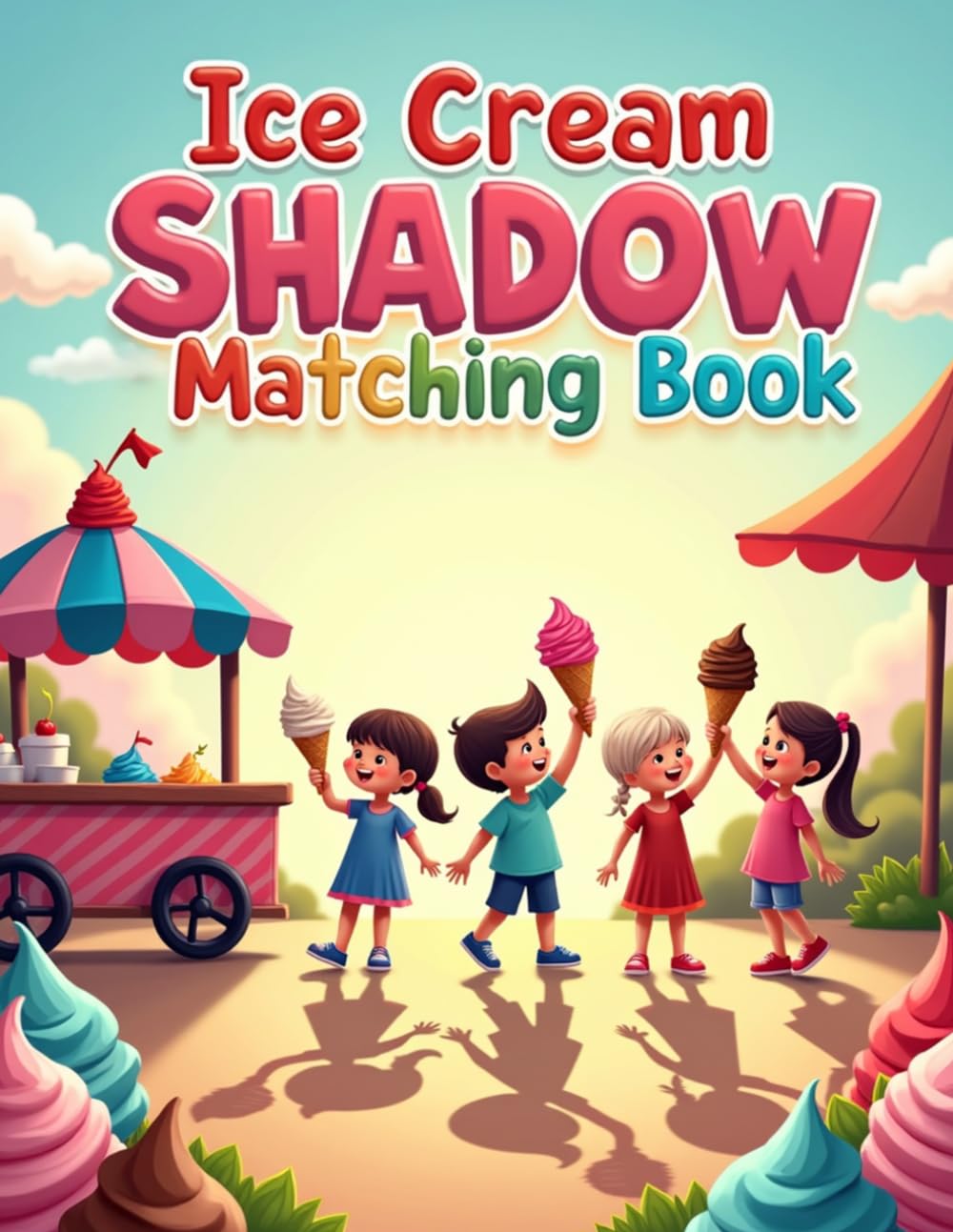 Ice Cream Shadow Matching Book: A Fun Brain Teaser Activity Book for Kids Ages 4-8 to Improve Visual Perception and Focus