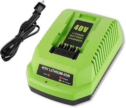 40V Charger Replacement for Greenworks 40 Volt Battery Charger Lithium Ion 29482 29252 20202 22262 29472 29462 Compatible with 40V G-MAX Power Tools Not for 29662
