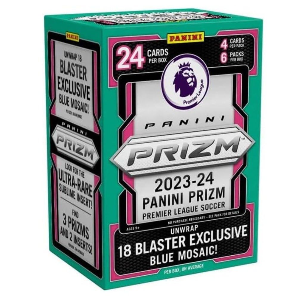 Panini 2023-24 Prizm English Premier League EPL Soccer Hobby Blaster Box (Blue Mosaic Prizms)