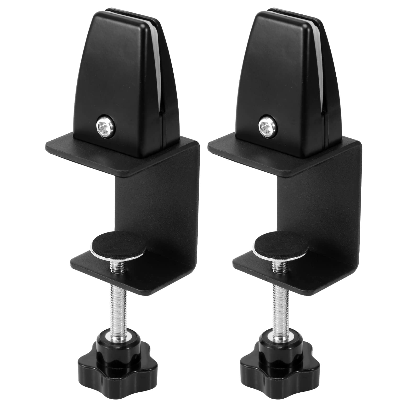 PRATYAHARA 2 Pcs Desk Divider Clamp Privacy Screen Clip Holder Bracket Screen Baffle Clamp Partition for Table Clamp -Black