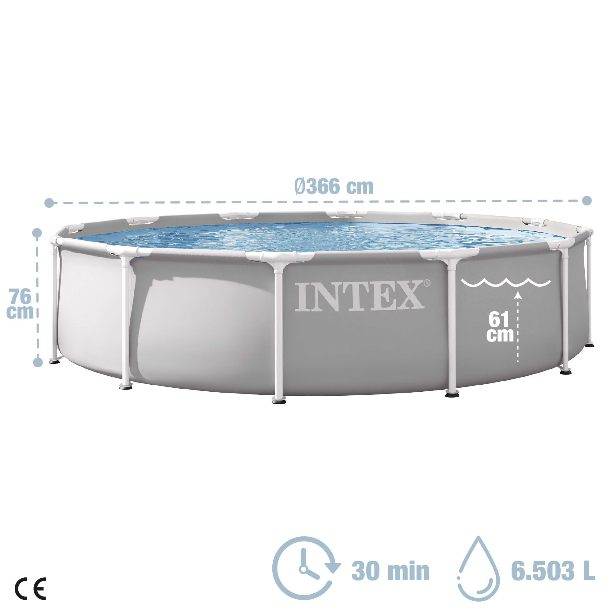 Intex 26712ND 3.66m x 76cm Prism Frame Premium Pool Set (Includes Filter Pump)