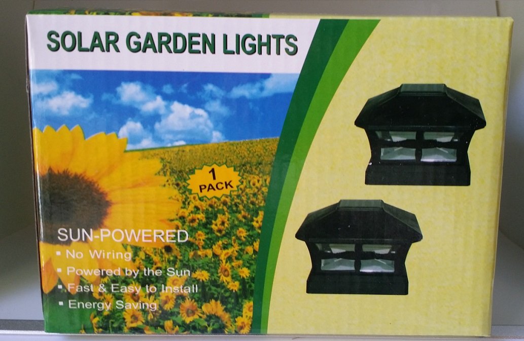 4 Piece Solar Black Finish Post Deck Fence Cap Lights for 5