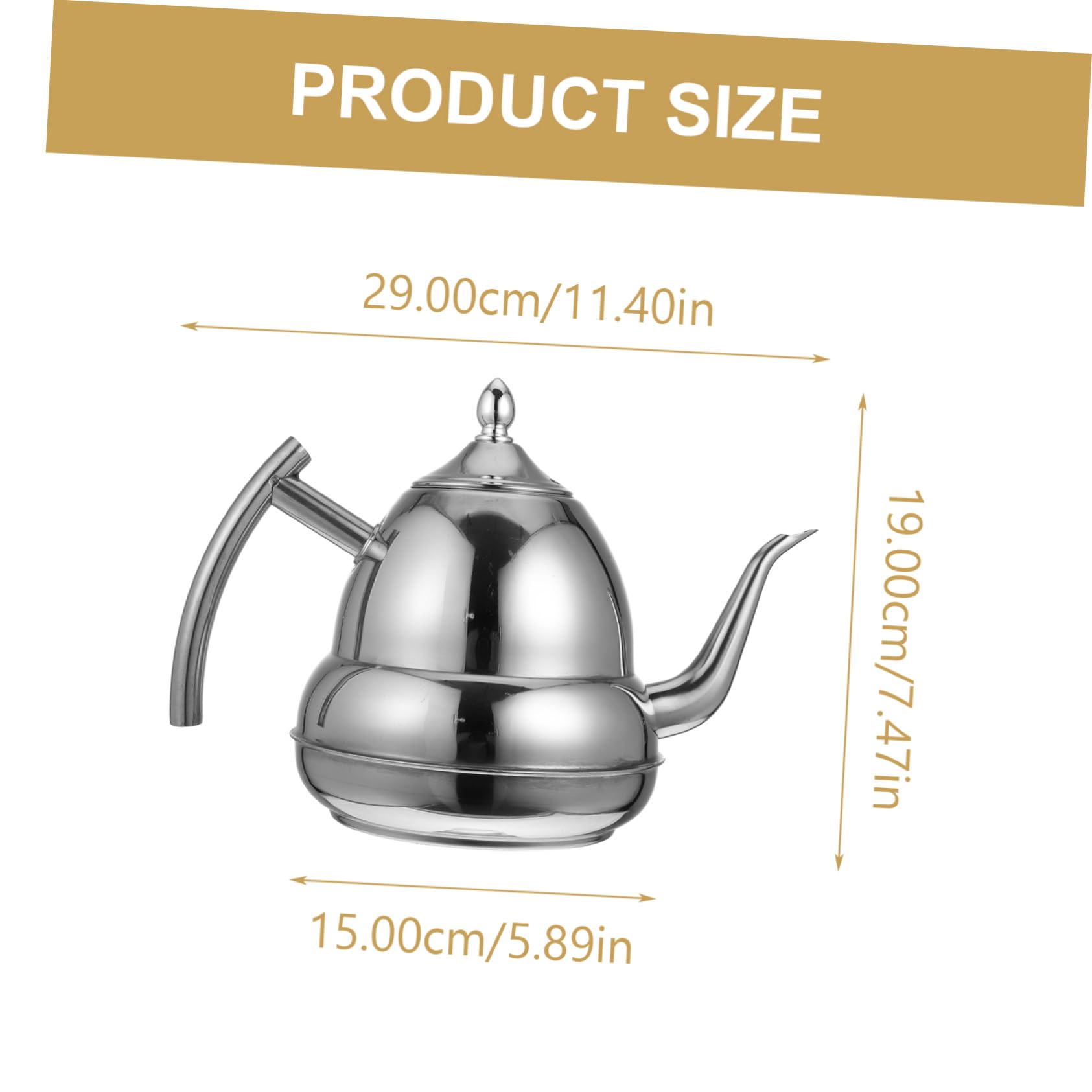 Uonlytech Bouilloire à Eau Chaude en Acier Inoxydable 1,8l avec Filtre Séparateur pour Thé, Résistante la Chaleur, Idéale le Bureau la Maison