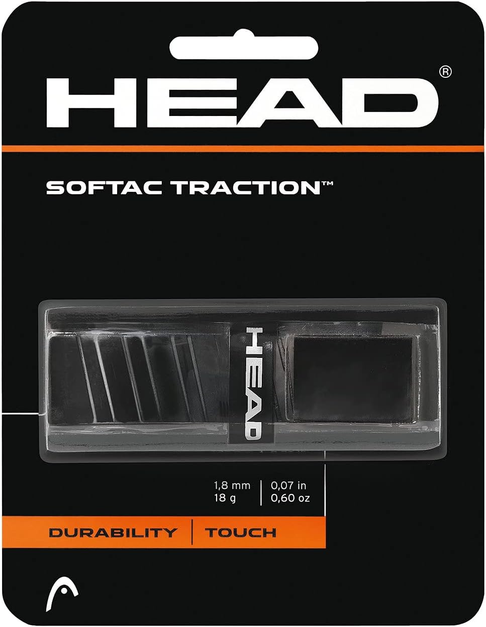 HEAD SofTac Traction Tennis Racket Replacement Grip - Tacky Racquet Handle Grip Tape - Black : Tennis Racket Grips : Sports & Outdoors