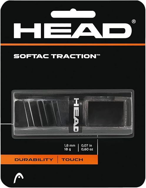 HEAD Unisex's Softac Traction Schwartz Replacement Grip-Black, One Size, Onesize