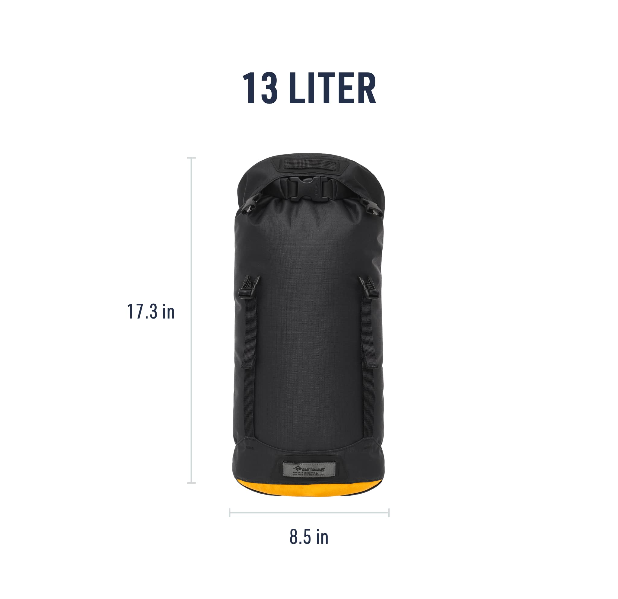 Sea to Summit - Evac Compression Dry Bag HD M 13L - Borsa impermeabile compatta - Chiusura ad avvolgimento - Tessuto Cordura resistente - Escursioni & Paddle - 21,7 x 19,7 x 44 cm - Nero Jais - 237 g
