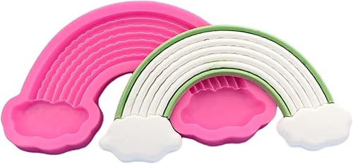 Fondant Mould Cartoon Large Cloud Rainbow Shape Silicone Baking Mold Chocolate Fondant Cake Decoration Drip Mold