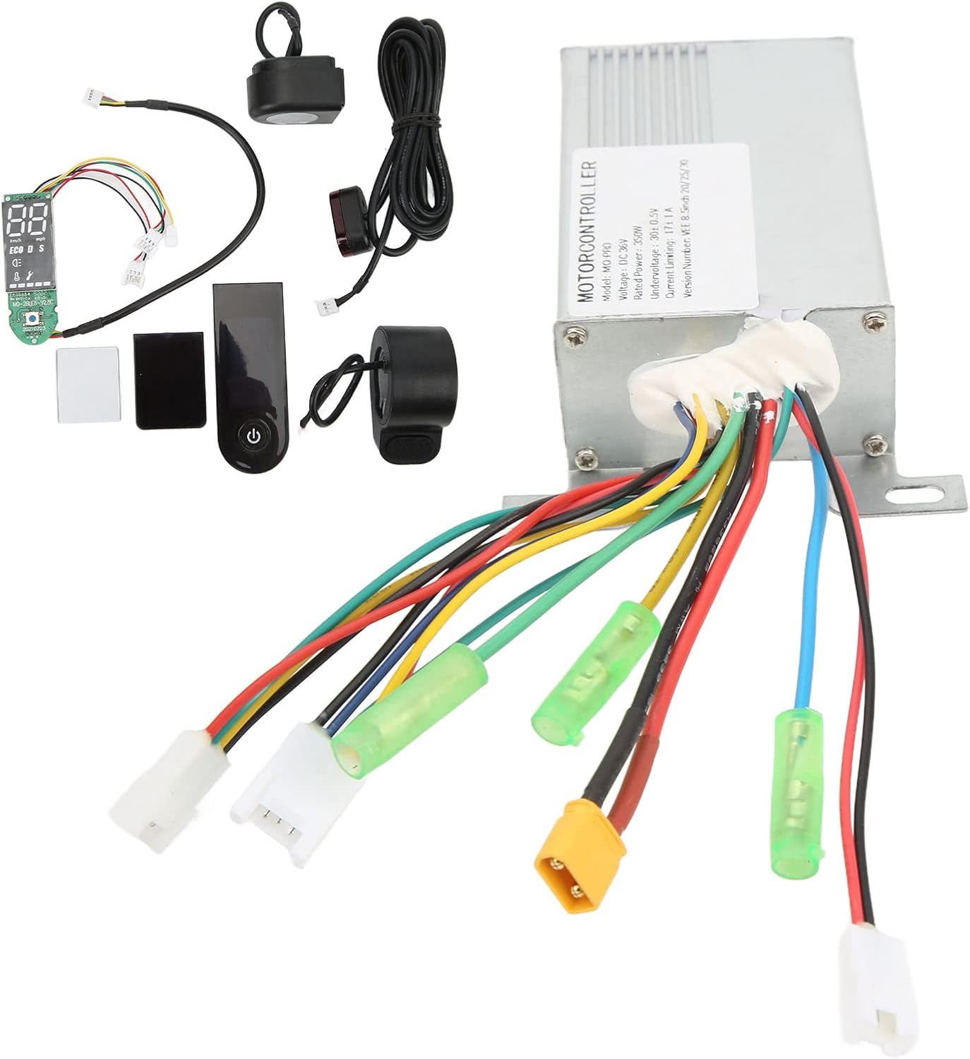 Jeanoko Electric Motor Controller, Scooter Quadrate Panel Controller Kit, Real Time Data Display DC 36V Good Toughness 350W Electric Scooter Conversion Kit for Replacement