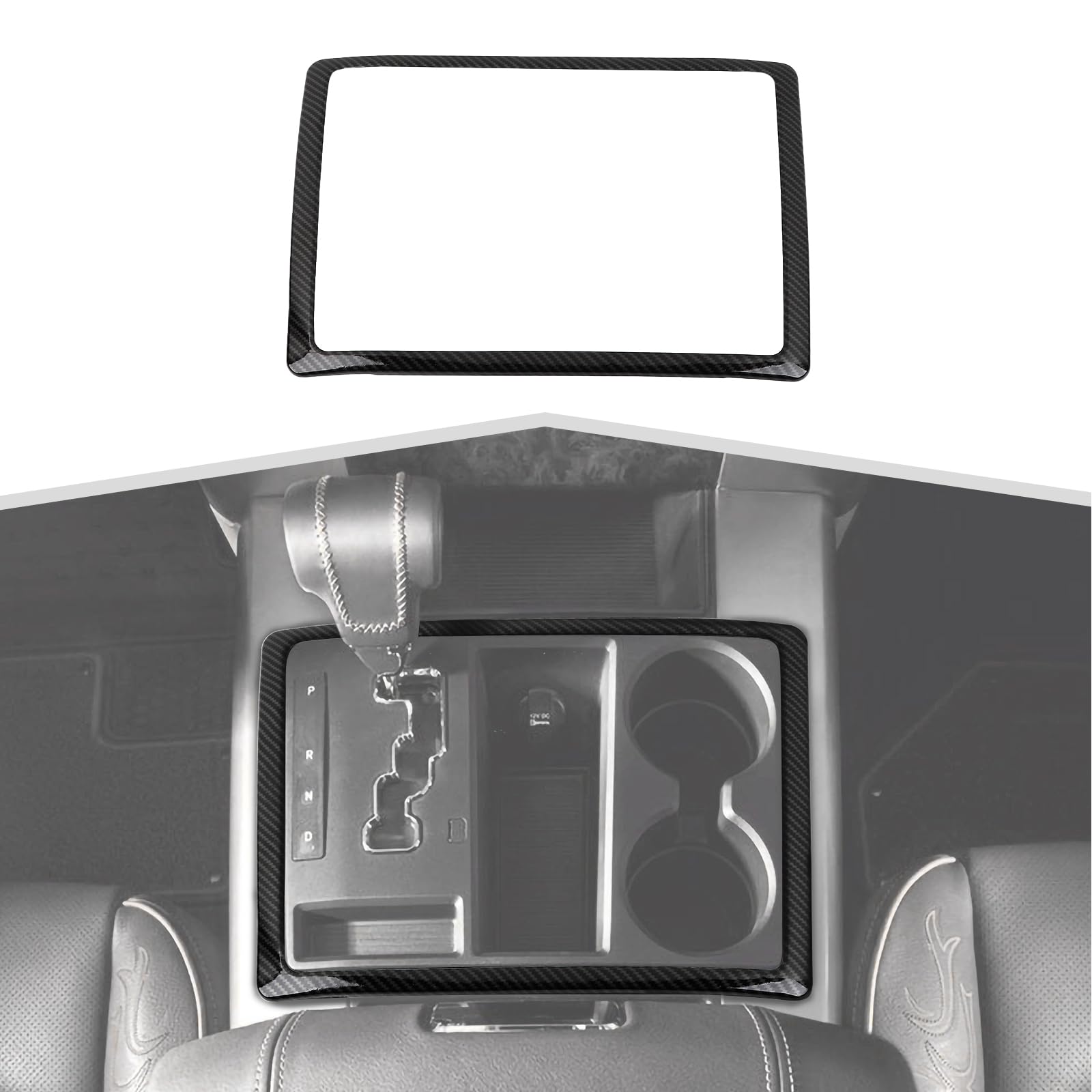 AmayumGear Shift Panel Trim Cover Interior Decoration Kit Fit for RAM 2010-2012, Black with Carbon Fiber Finish