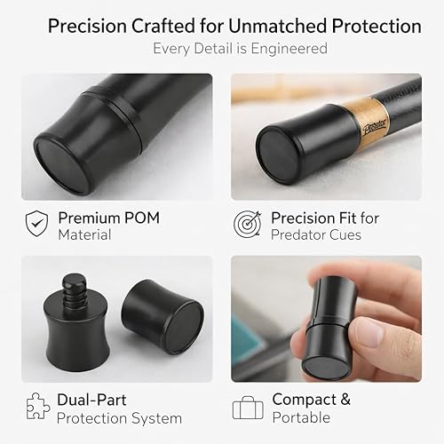 Miniatura 2 de VGEBY Protectores para juntas de taco de billar, accesorios de billar para depredador, color negro 2-Como se muestra en la imagen,Como se muestra
