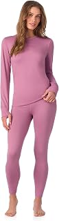 Cuddl Duds Heavyweight Thermal Underwear Set for Women, 235 GSM Fleece-Lined Base Layer
