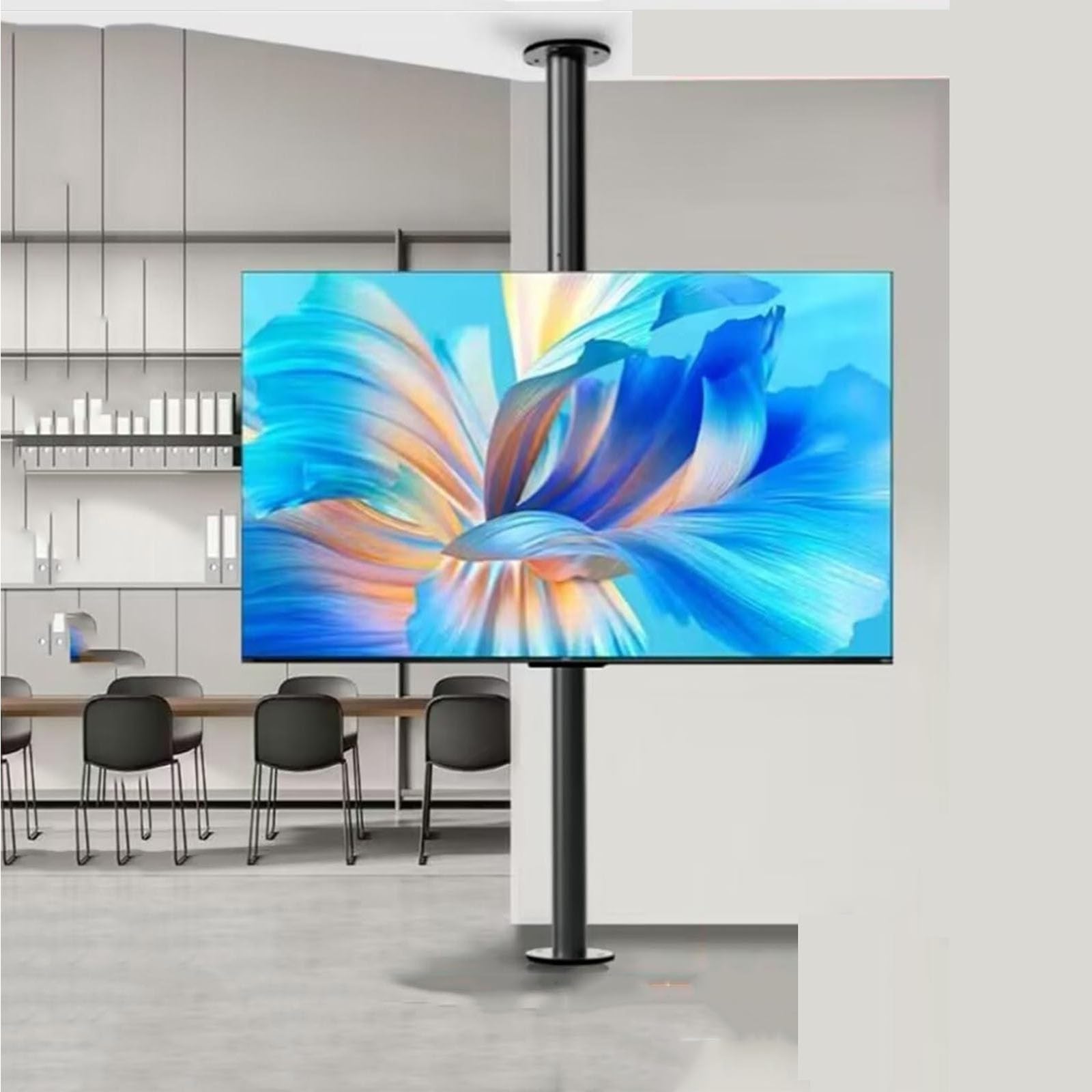 Adjustable Tilt Swivel TV Ceiling Mount - Fits 32-75inch LED Screen Display, LCD TV 360 Degree Rotating Frame Floor Stand Partition Wall Rotating Rack Rotating TV Cabinet Rotating Base(60-85cm)