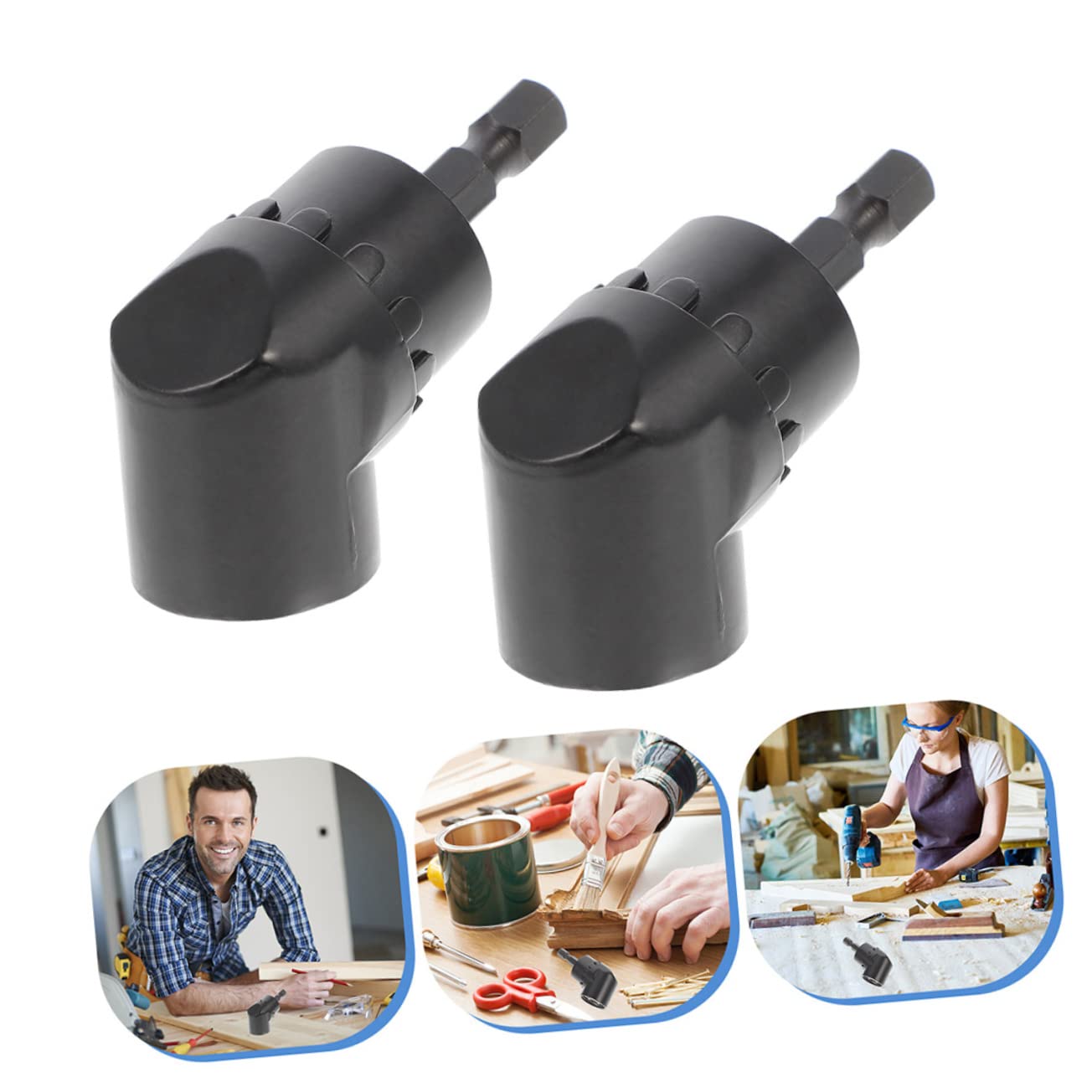 2pcs Right Angle Drill Adapter Holder for Tight Spaces Electric Screwdriver Extension Tool