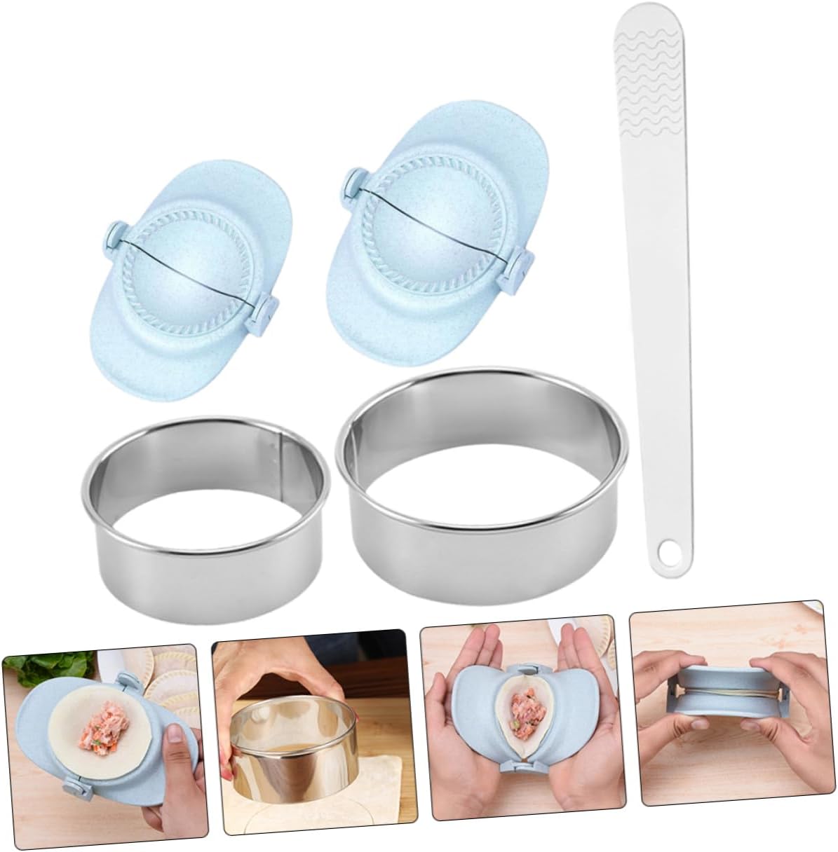 YARNOW 3sets Dumpling Maker Press Mold and Cutter Spoon for Homemade Dumplings Empanadas and More Includes and Molds Kitchen Cooking Gadget