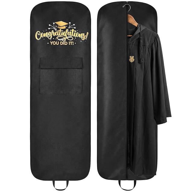 Abbylike 66x24 Graduation Academic Garment Bag with Handles and Cap Pocket Breathable Graduation Gown Bag Fabric Dress Bags