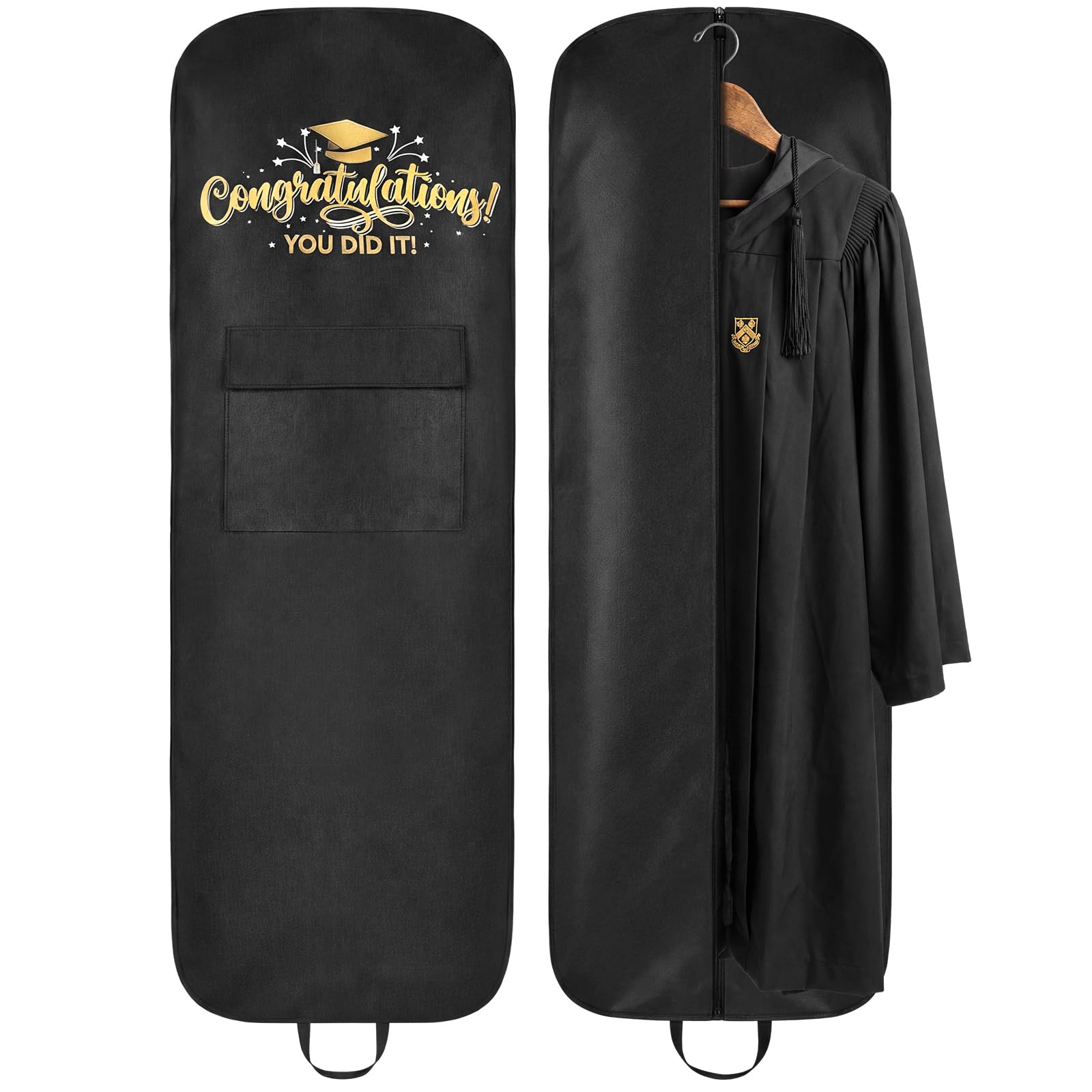 Abbylike 66x24 Graduation Academic Garment Bag with Handles and Cap Pocket Breathable Graduation Gown Bag Fabric Dress Bags