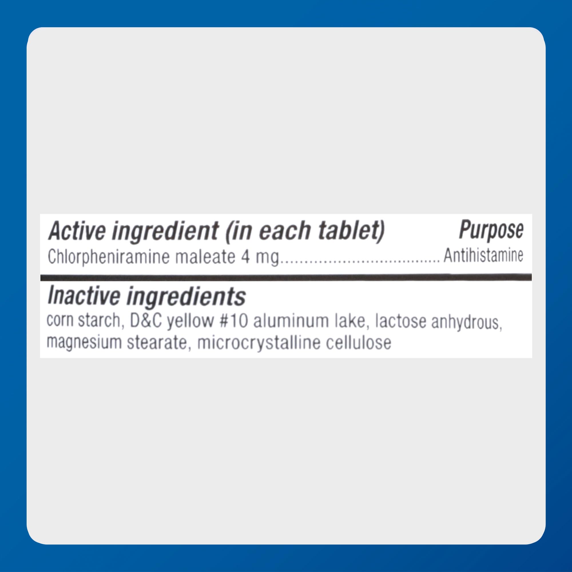 MAJOR 4 Hour Allergy Tablets - Chlorpheniramine Maleate - 4 mg - Antihistamine - 1000 Count (1 Pack) — Amazon image 7