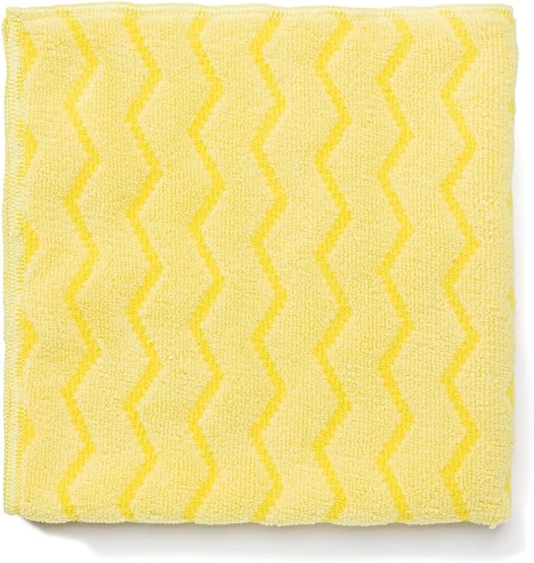 Rubbermaid Commercial FGQ61000YL00 12-Piece/Carton 16 in. x 16 in. Microfiber Reusable Cleaning Cloths - Yellow