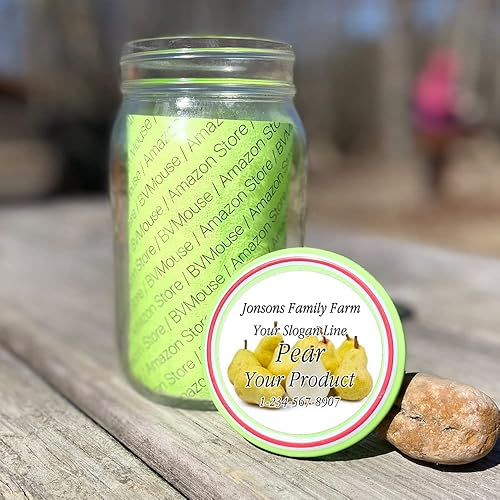 Miniatura 4 de Etiquetas adhesivas de frutas redondas de papel de 2 pulgadas para tarros Mason Jar Leeds caja de regalo para el hogar, conservas de mermelada,