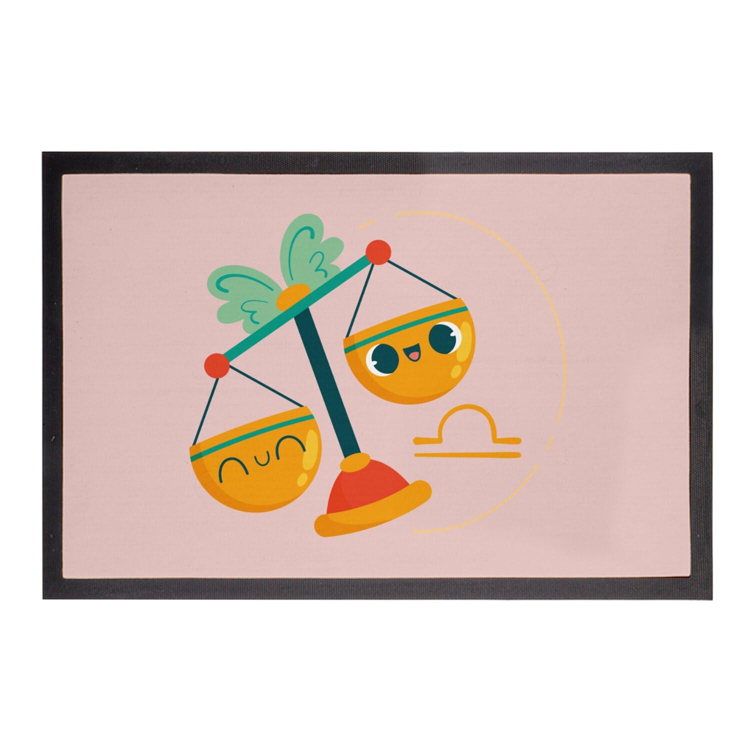 Paillasson Rose Balance Signe Astrologie Zodiaque 60x40cm pour Entrée