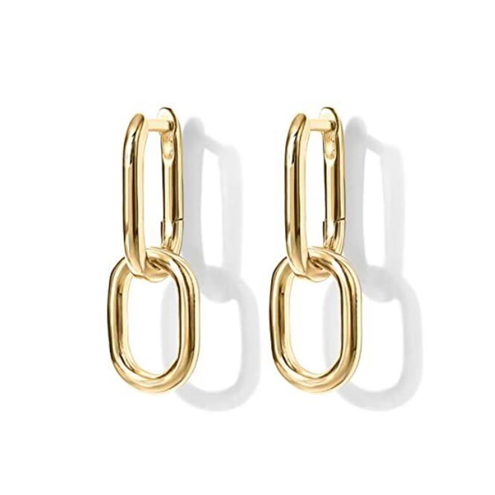 Senteria Silber Creolen für Damen S925 Sterling 14 Karat Weißgold Plattiert Gedrehte mit Zirkonia Leichte Kleine
