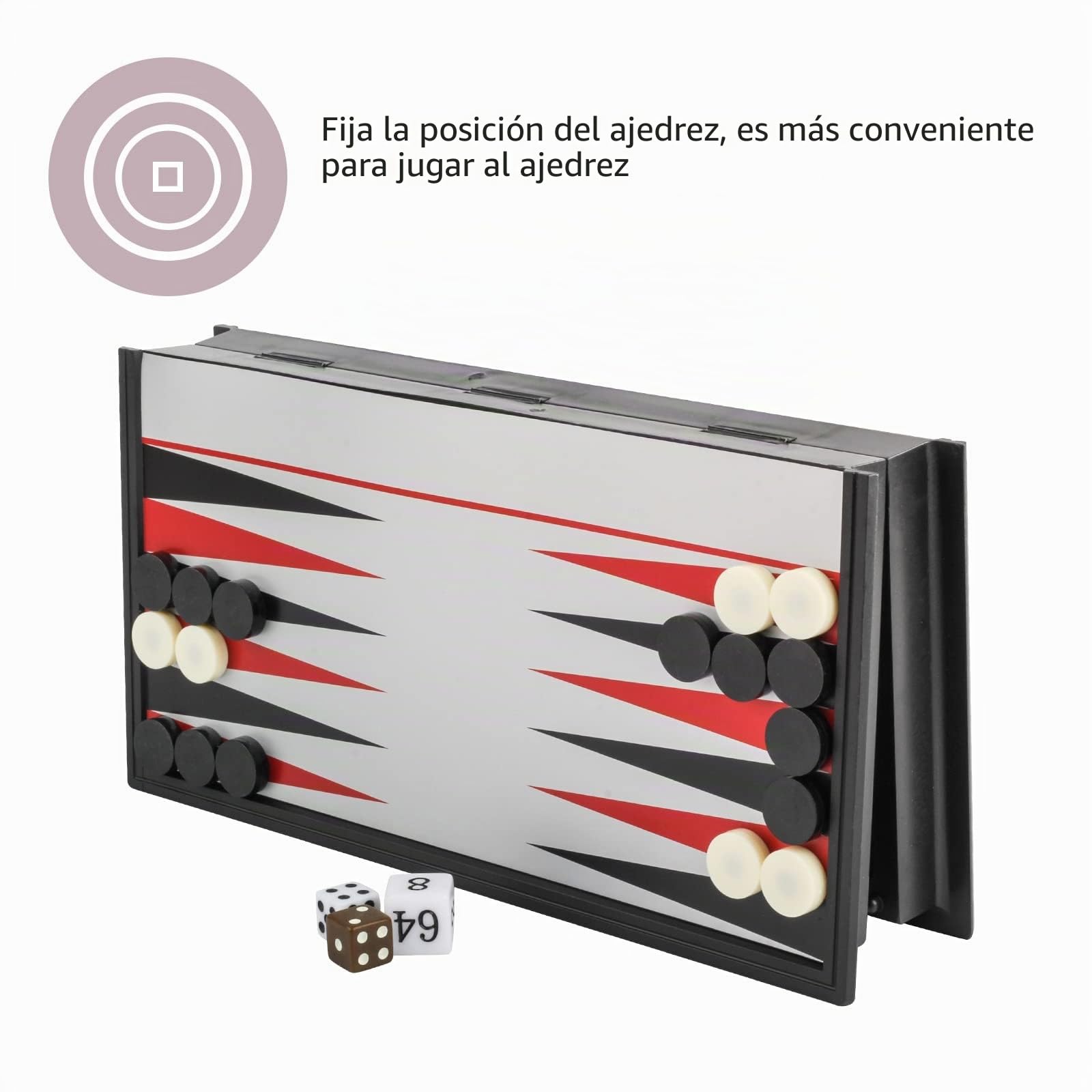 Andux Plegable Magnético Juego de Mesa de Backgammon Conjunto CXSLQ-01 (M) | Juego de mesa de viajes, para adultos y adolescentes, para ocio después de la escuela, para clubes e interacción en equipo