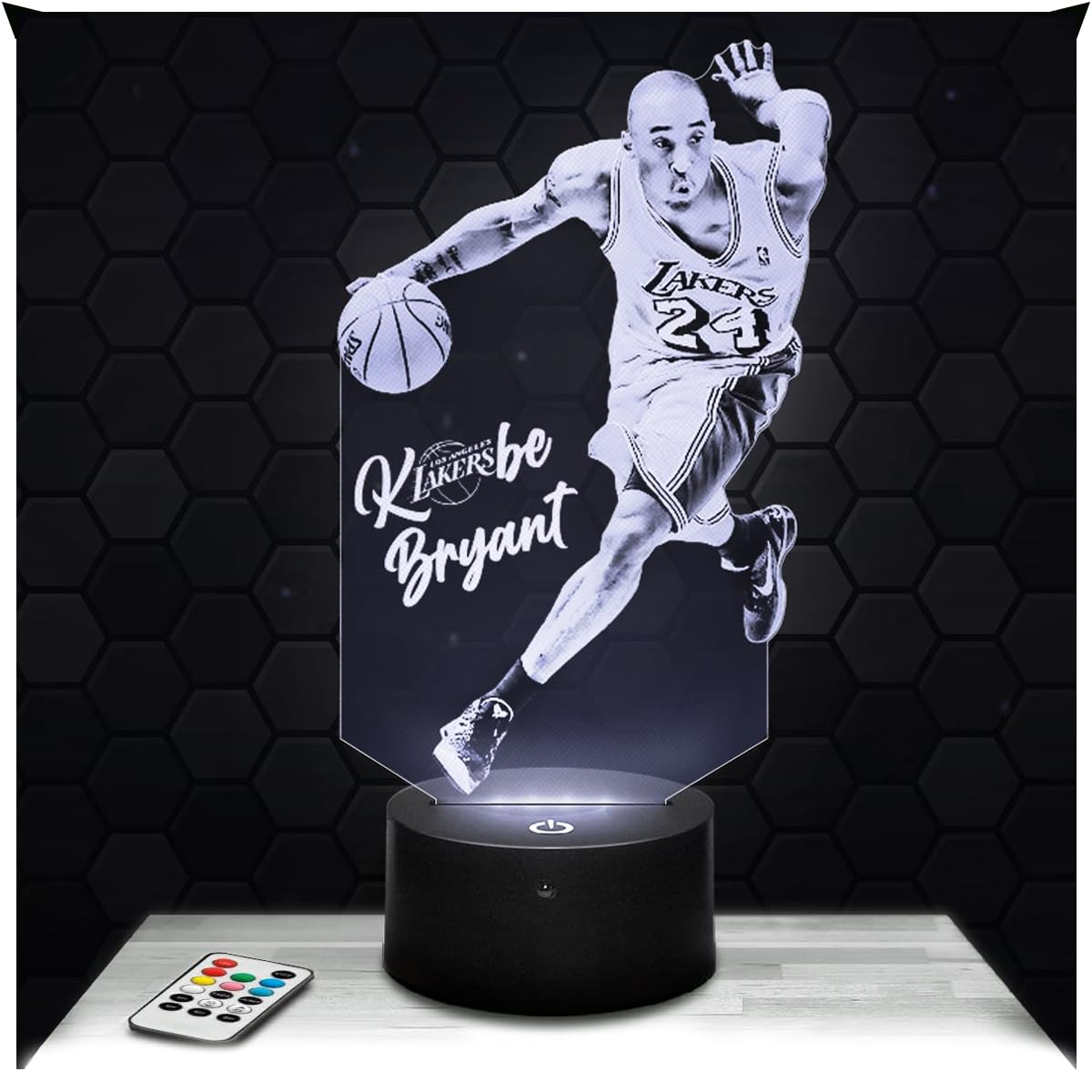 Lampephoto.fr - Kobe Bryant 3D Lamp, Night Light 3D LED Illusion Lamp, Basketball Player, Gift Idea for Sporty Men, Gifts Merchandise for Boys and Girls, Children's or Adult Bedroom Night Light TOP