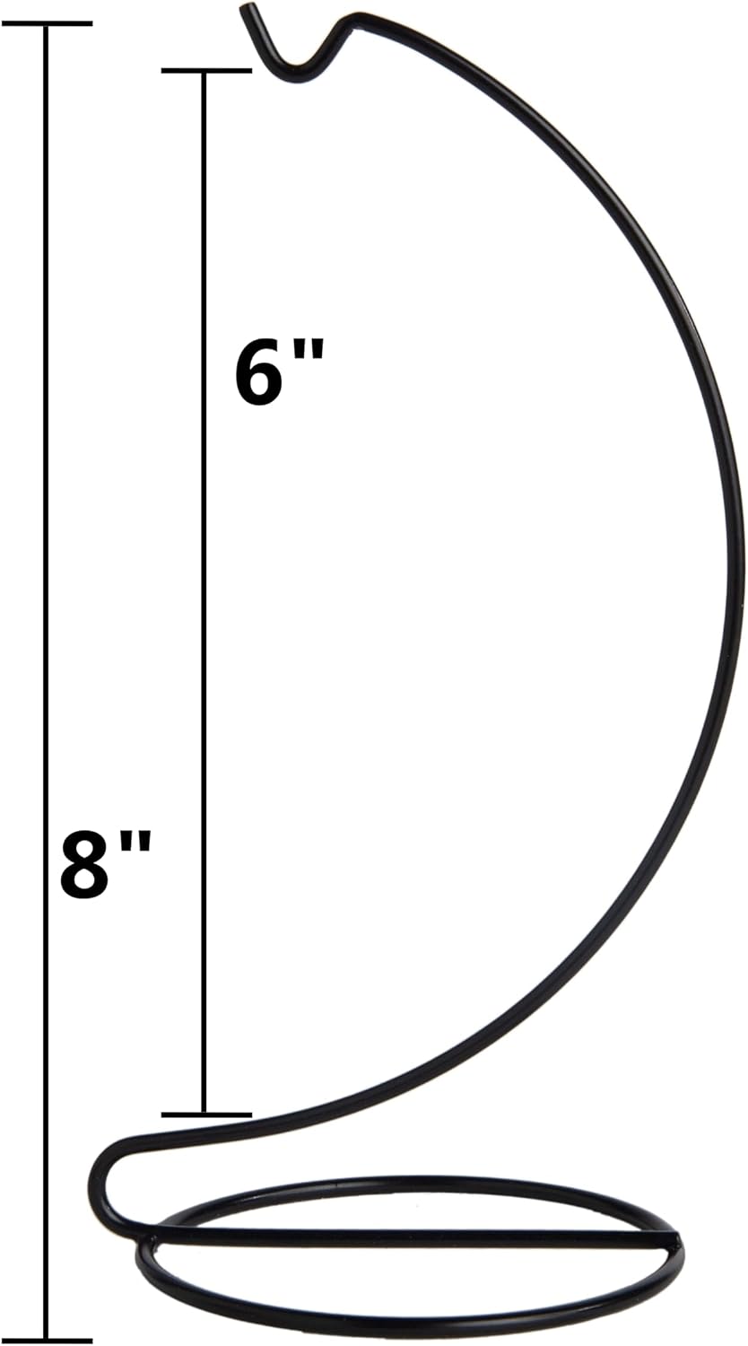 Creative Hobbies 8 Inch Tall Ornament Display Stand Hanger Holder, Black Plated | Pack of 3