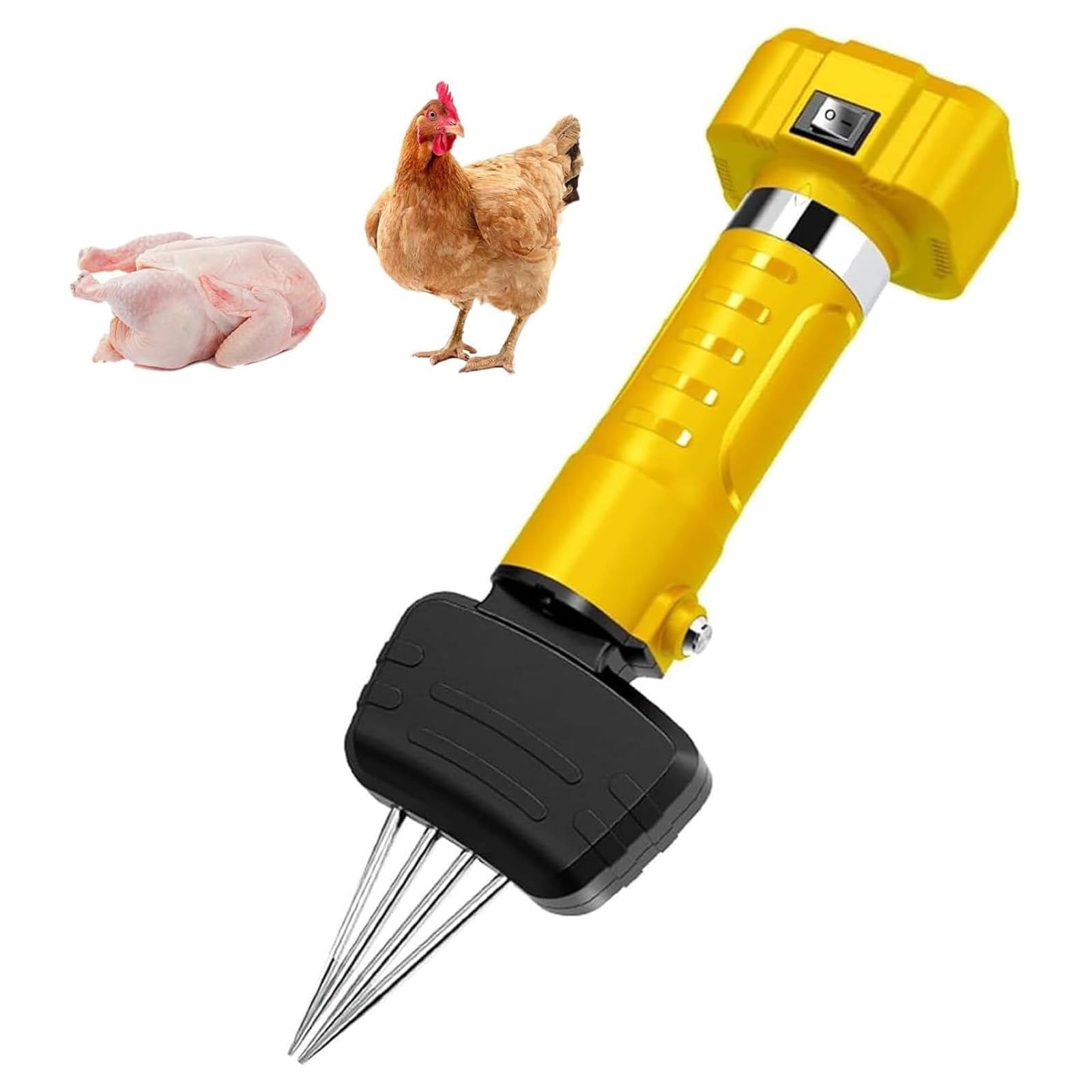 Máquina eléctrica de mano para desplumadora de pollo, cabeza cónica ajustable, doble potencia, para aves de corral, ganso, pavo, pato comercial