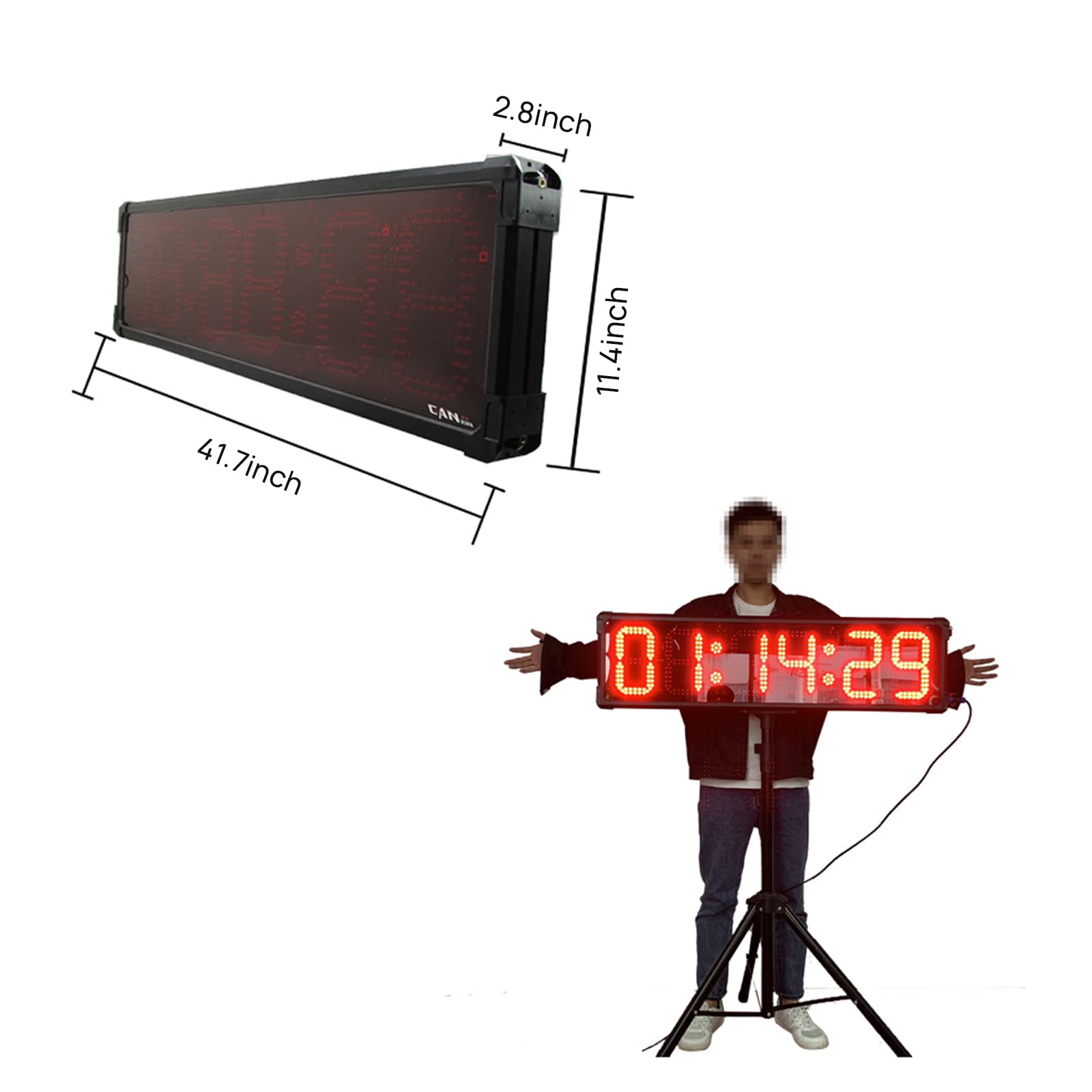 YZ 8 Inch Single/Double-Sided Outdoor Waterproof Digital Large Display, LED Race Clock Timer Stopwatch for Running Events, Gym Timer Marathon Countdown Clock, Remote Control (Single Sided)