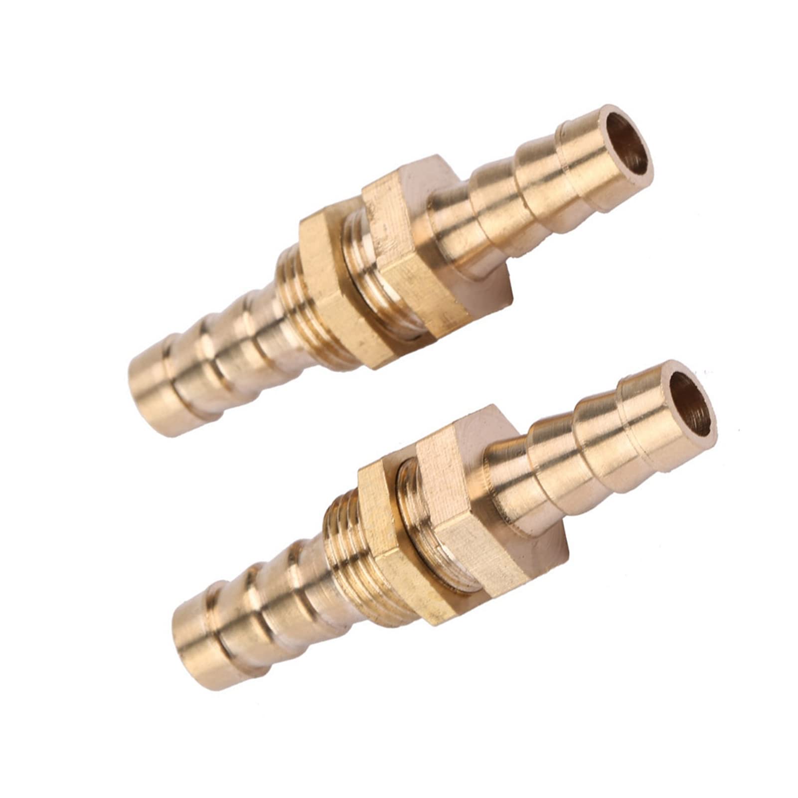2pcs Brass Bulkhead Pipe Fitting Coupler Connector Adapter for Pipe Connection (10mm)