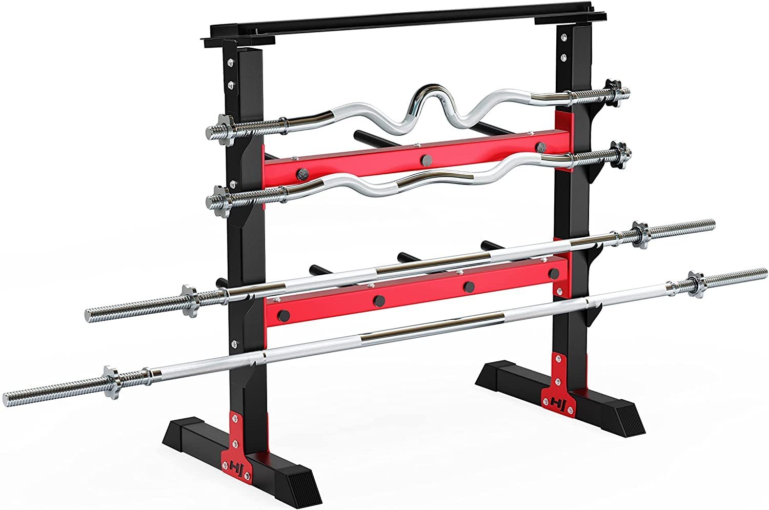 Hop-Sport Hantelständer, Hantelablage, Ablage für Gewichte, Langhanteln & Kurzhanteln, 7 Scheibenaufnahmen, Stabiler Hantelhalter, 350 kg Max. Belastbarkeit