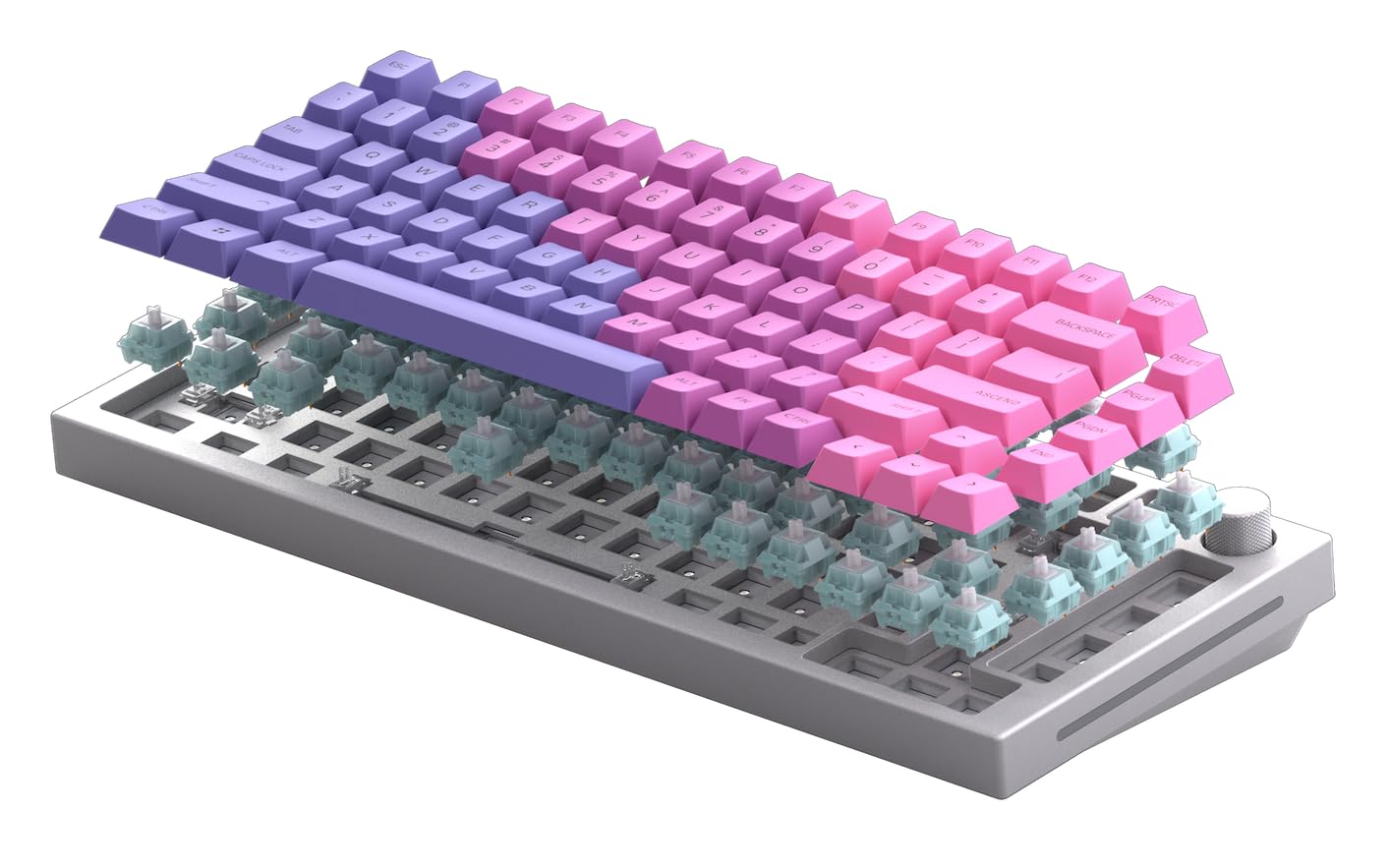 GLORIOUS Gaming GMMK PRO 75% Barebones (tylko obudowa) – modułowa, gamingowa klawiatura mechaniczna, TKL, obudowa 1,5 kg, konfigurowalna, przełączników z 5 bolcami, układ międzynarodowy/ISO - Biały