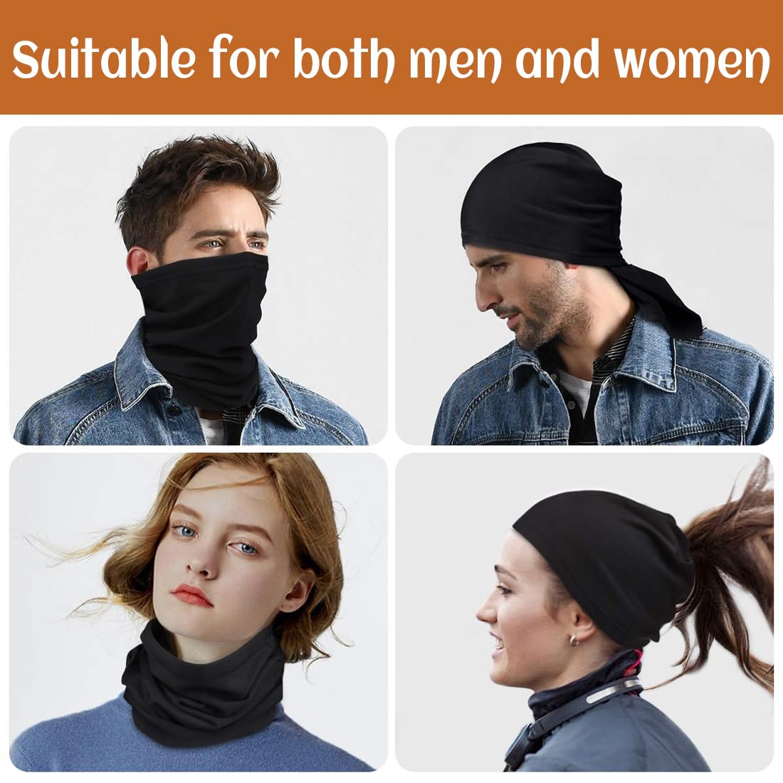 6 Pièces Multifonctions Tour De Cou Homme Hiver Et Femme À Séchage Rapide Cache Cou Moto Homme Cache Nez Pour Sport Cyclisme Yoga Ski Randonnée