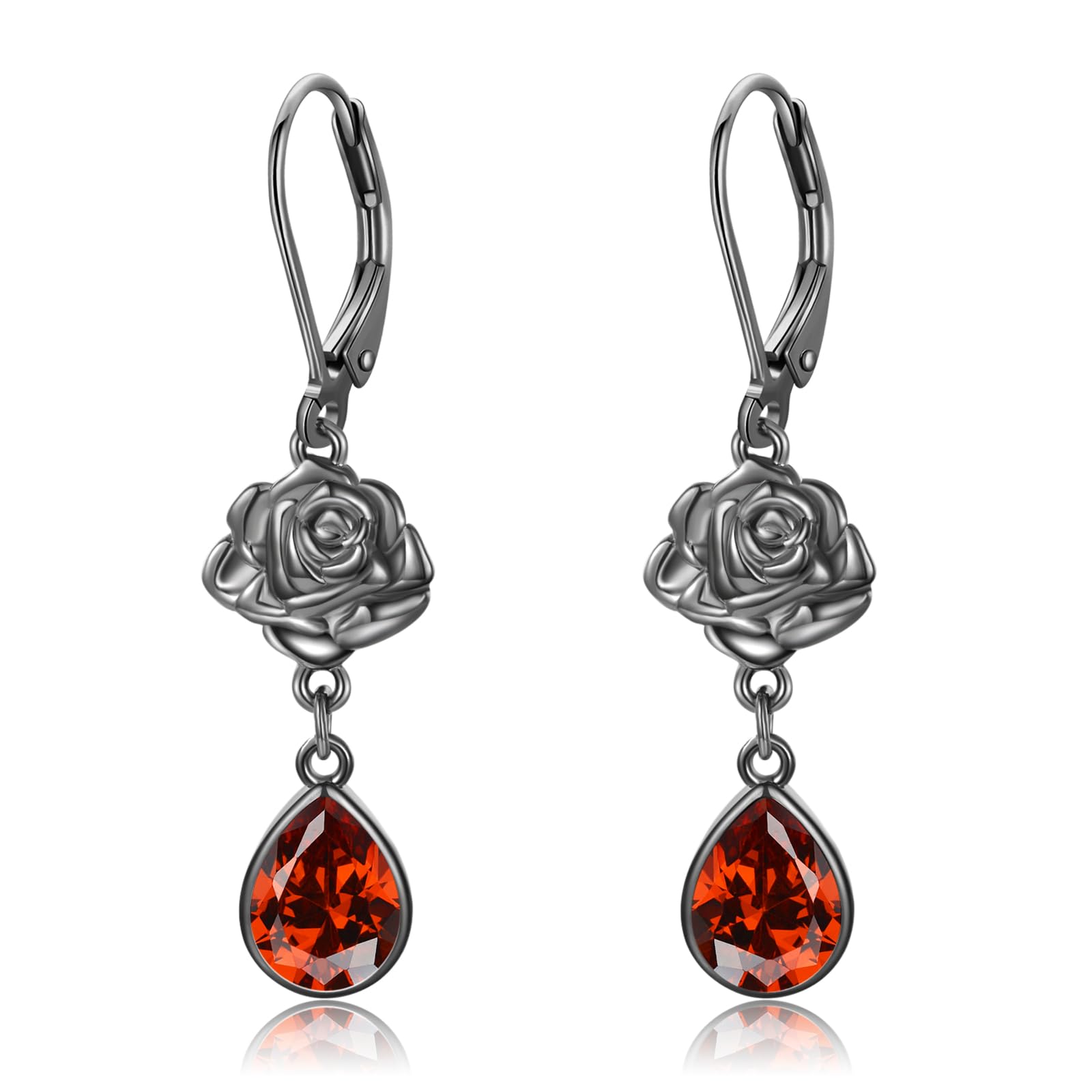 S925 Sterling Silber Hänge Ohrringe für Damen | Kleeblatt/Traumfänger /Hexenknoten /Rose/Traumfänger Ohrringe mit Edelstein Sterling Silber Geburtstags Geschenke