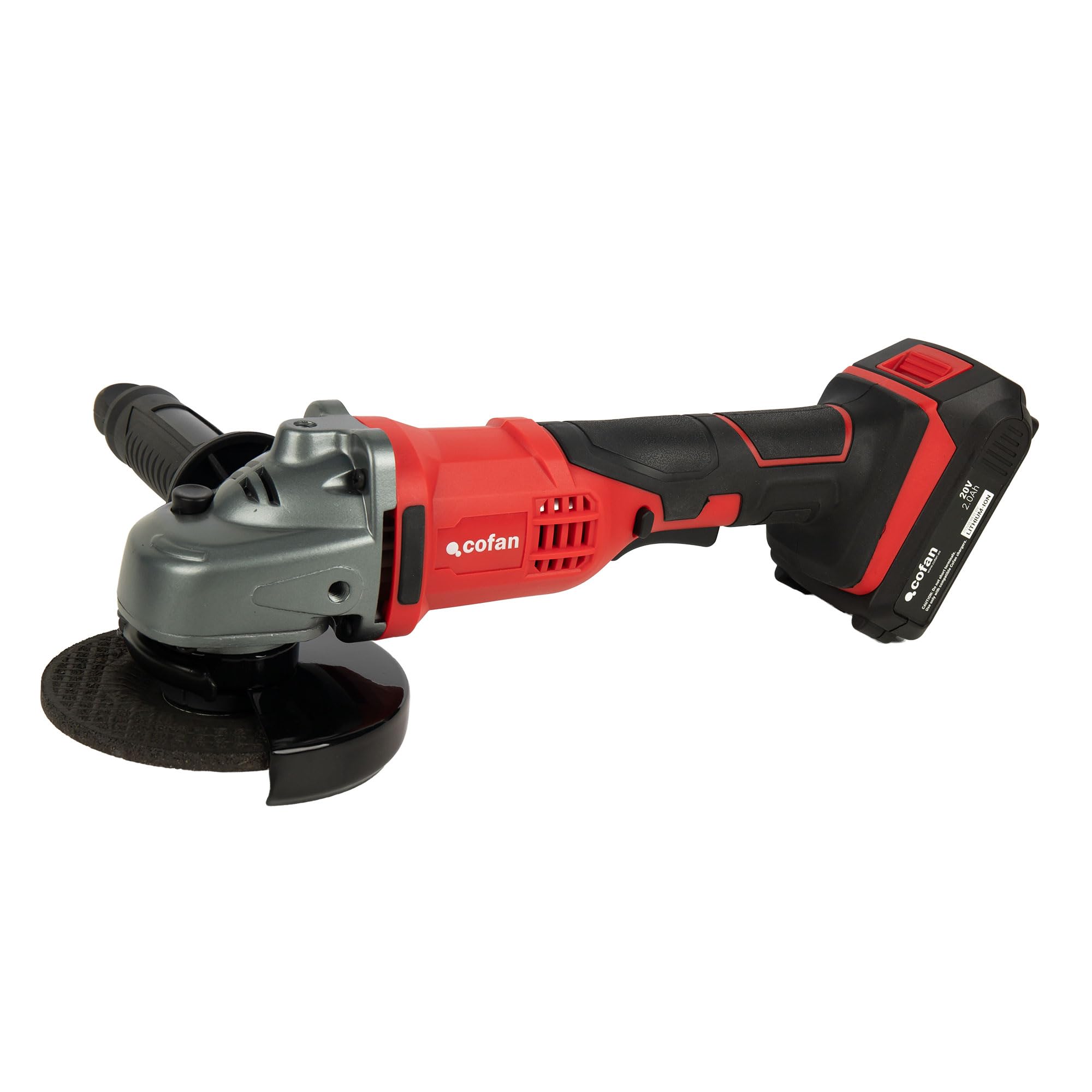 Cofan Amoladora a batería | Batería Li-ion de 20 V + Cargador incluidos | Apta para discos de ø115mm