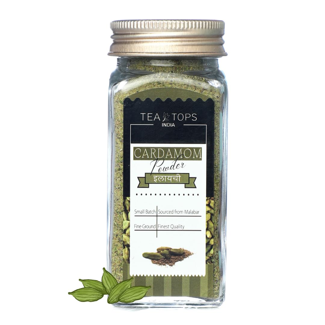 Tea Tops India Malabar Green Cardamom Powder | Premium Hand-picked Grade-Sweet Paper Thin Skin | Grounded in Small Batches | Fine Ground | Sprinkler Jar- Spice Powder | 50 g | Powdered Spices (Cardamom Powder) (B0D2BFMLC1) Amazon Price History, Amazon Price Tracker