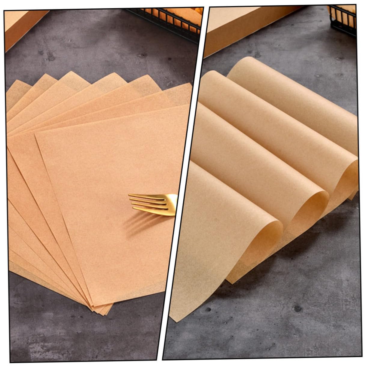IMIKEYA 500 hojas Papel Absorbente Antigrasa para Alimentos Papel para Freír y Hornear Snacks Apto para Freidora de Aire y Presentación de Comidas