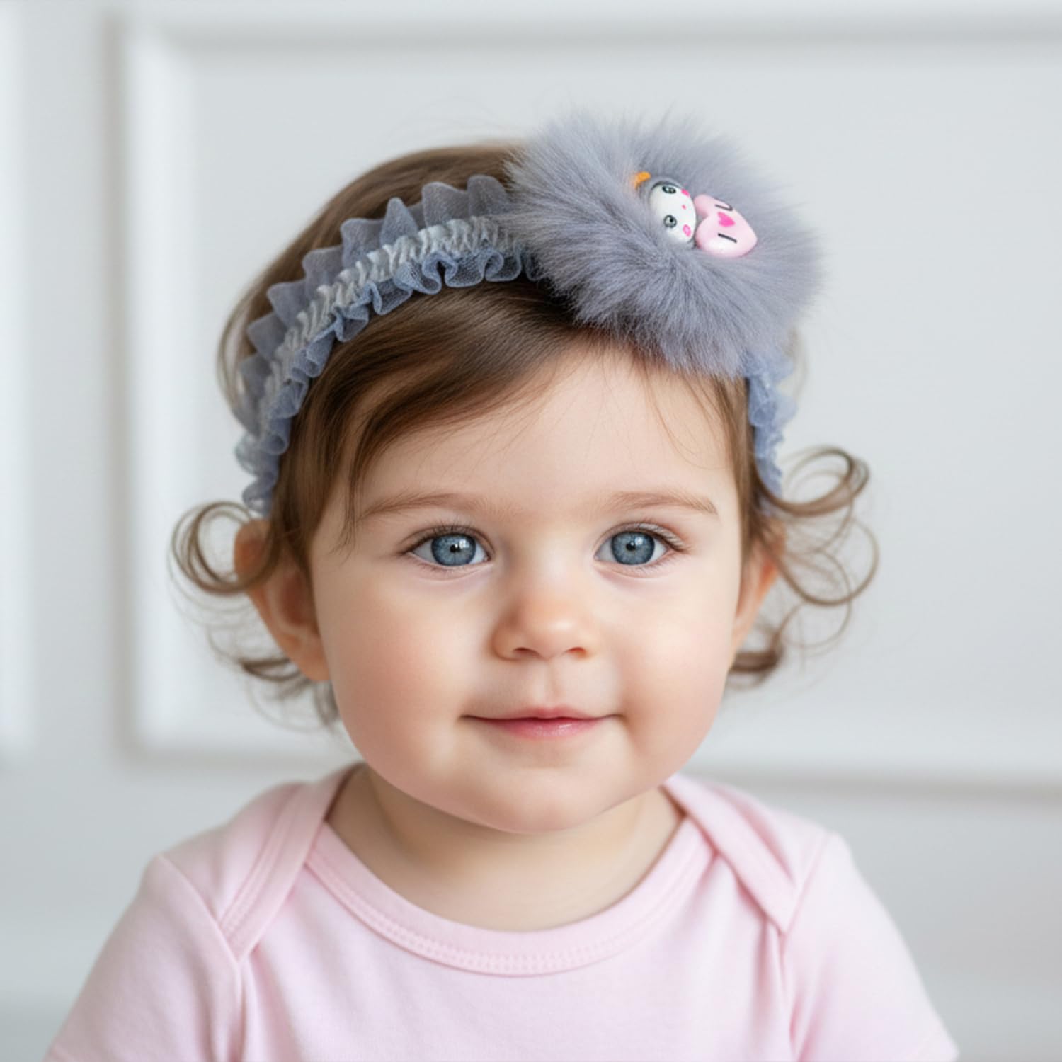 SYGA 6 Pcs Baby Headband Set for Girls–Soft Elastic Hair Bands with Cute Cartoon Fur Design, Newborn Infant Toddler Hair Accessories for 0-3 Year (Design-6) 1