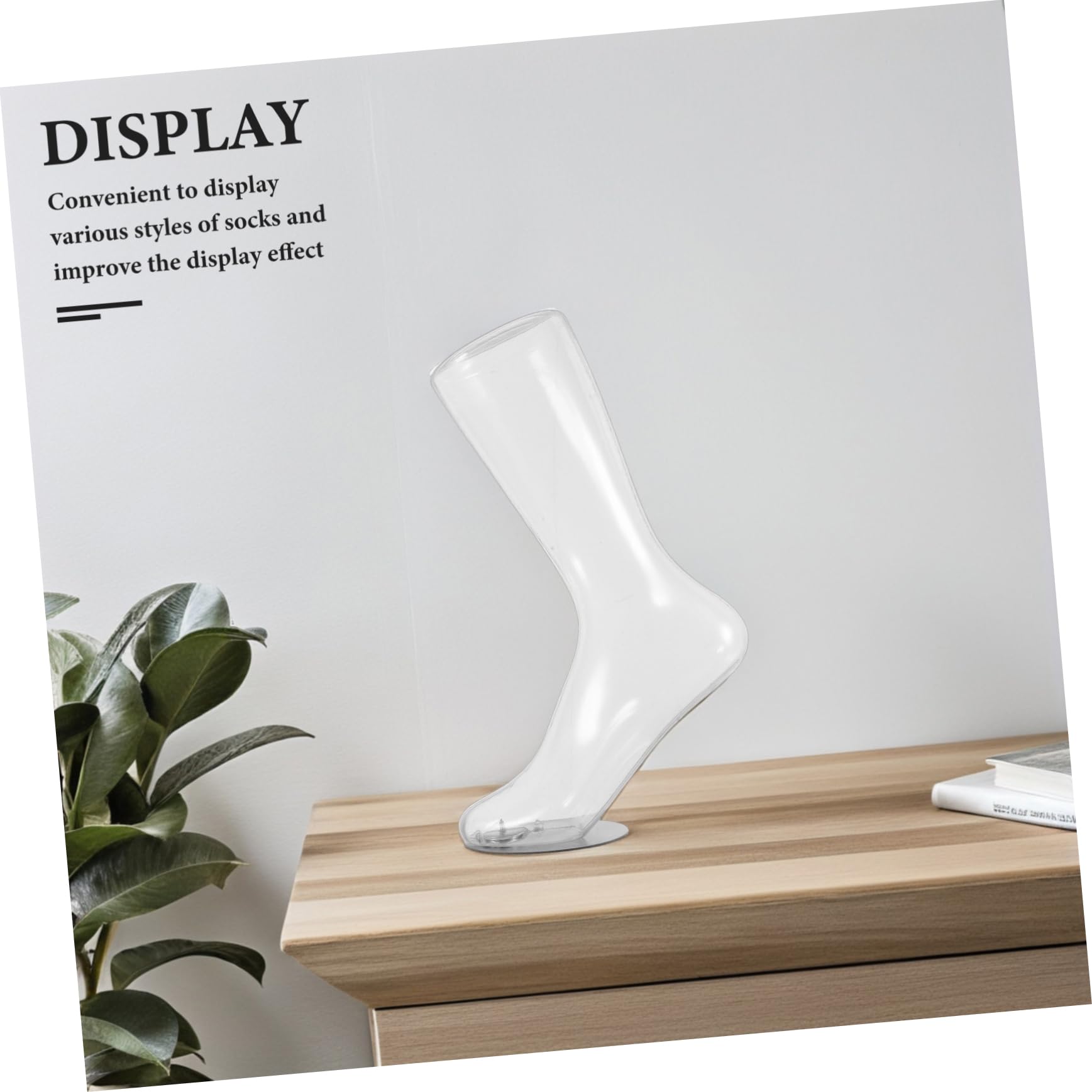 ULTECHNOVO Modèle Magnétique et PVC en Présentation Acier ou Réaliste Inoxydable Pied Mannequin de Transparent Base Féminin de Chaussettes en Magasin Centre Commercial