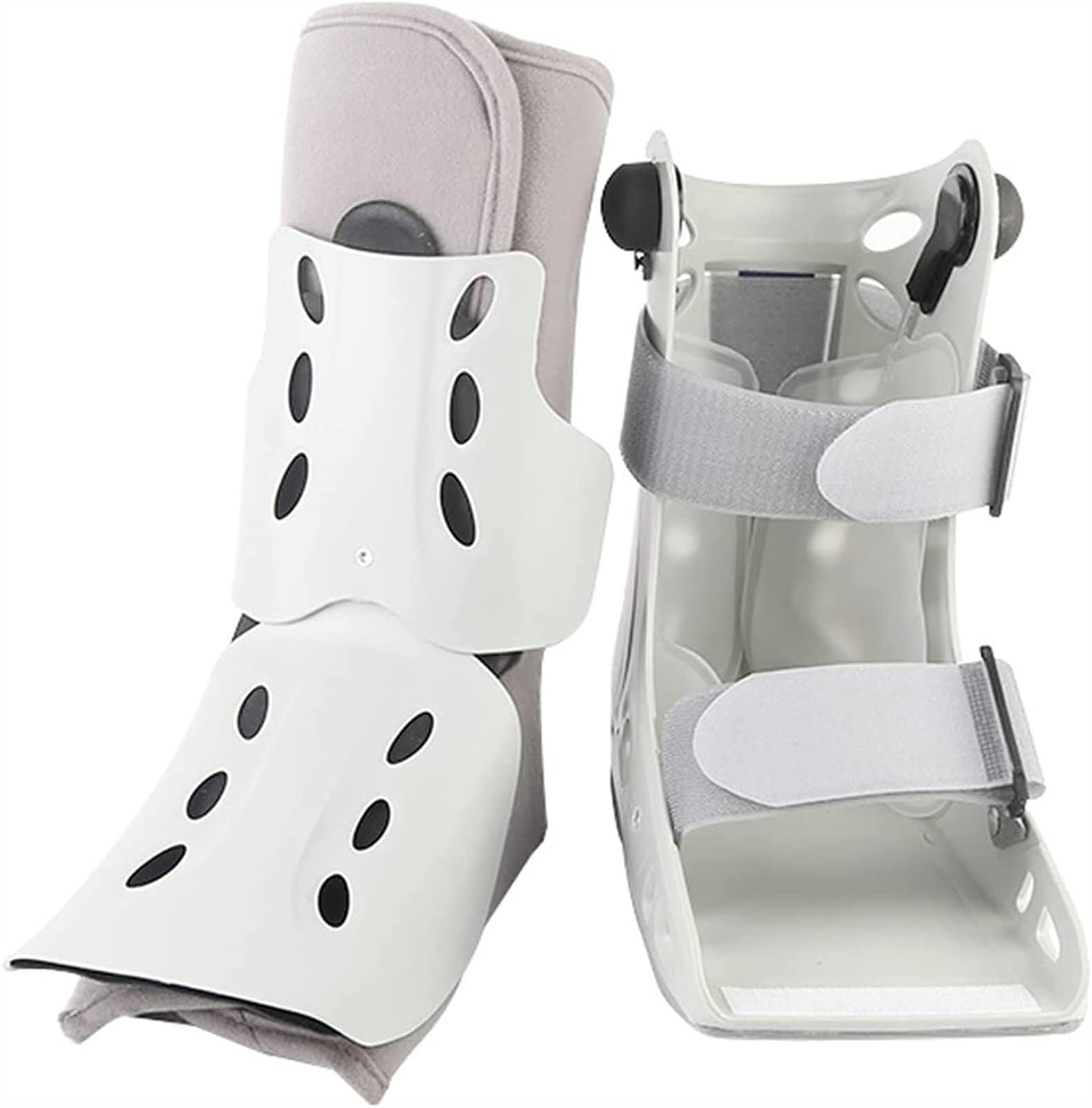 Botas for caminar for fracturas Ortesis transpirable Correa de soporte Férula plantar for lesiones de tobillo y pie Cirugía Esguince de tobillo Pies izquierdo y derecho Blanco(L)
