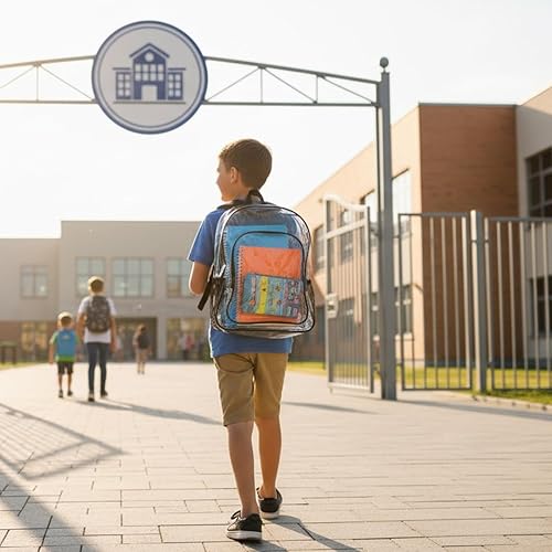 Miniatura 5 de Mochila transparente resistente transparente de PVC transparente Plstic transparente, Negro