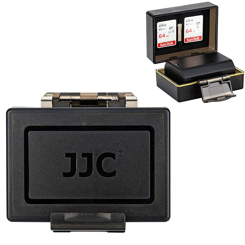 JJC BC-2NPFZ100 Professional Water-Resistant Anti-Shock Battery Protector Case for Sony NP-FZ100 A9 A7RIII A7RM3 A7III A7M3 NPFZ100 Camera Battery Storage, with 2 Slots for SD Memory Card