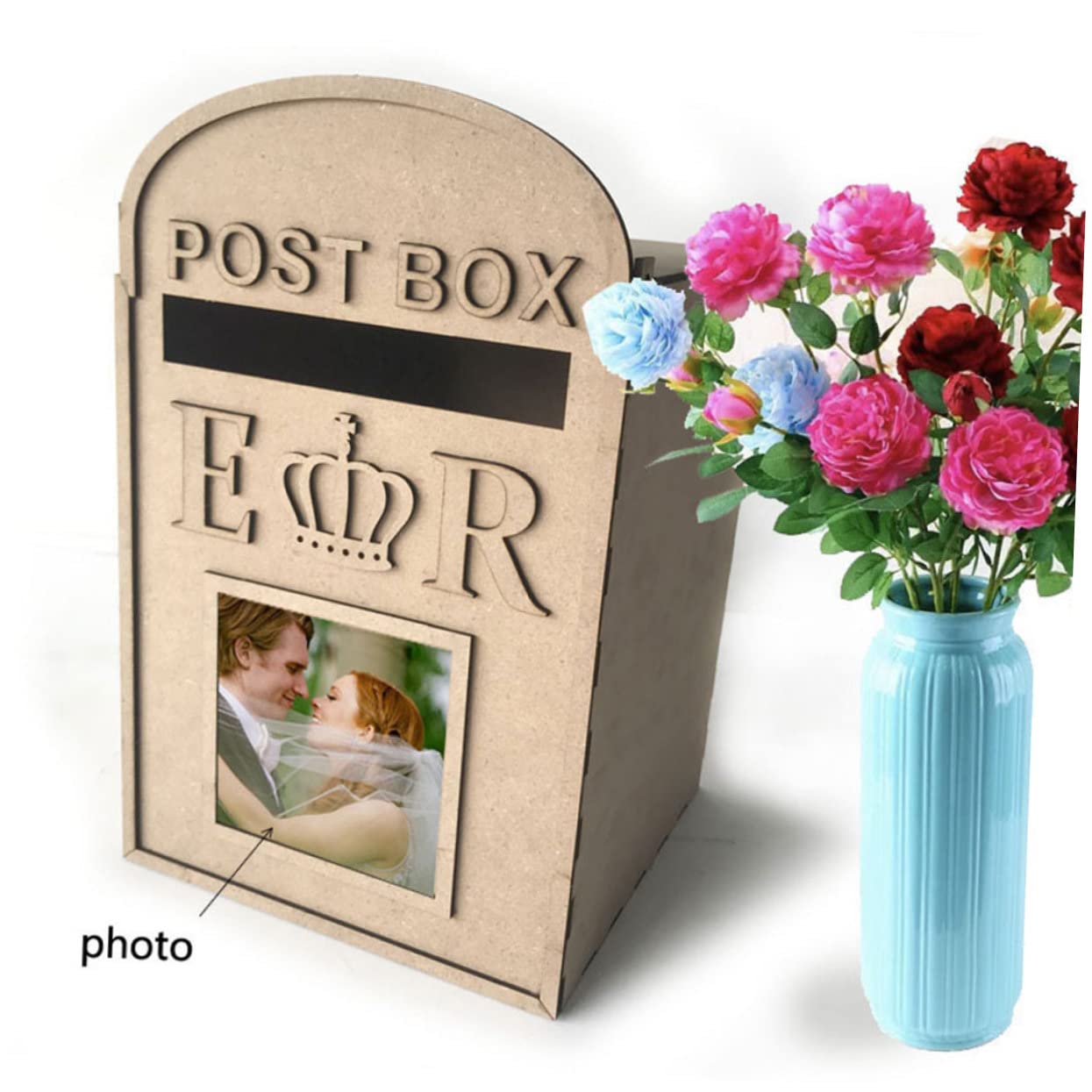 Gadpiparty Scatola Regalo Matrimonio in Legno DIY con Chiusura a Lucchetto | Colore Khaki, per Raccolta Biglietti Durante Matrimoni e Feste Gioiose, Design Originale